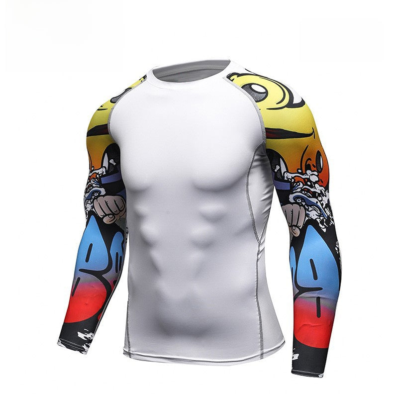 Mens Quick Dry Fitness Long Sleeve T-Shirt