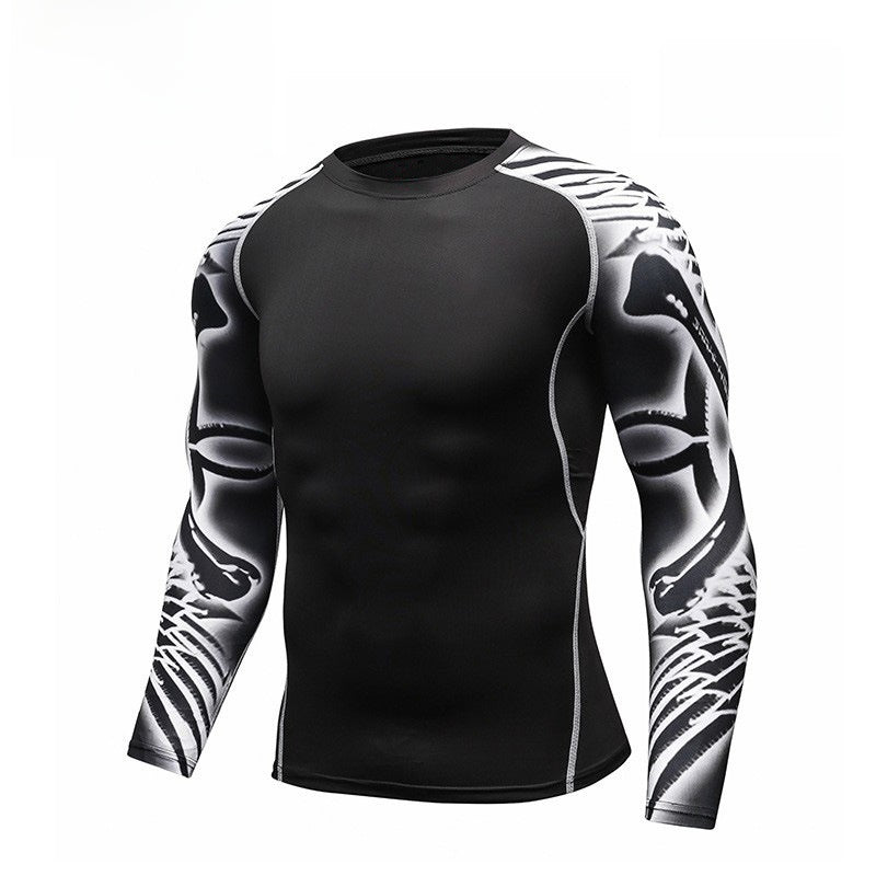 Mens Quick Dry Fitness Long Sleeve T-Shirt
