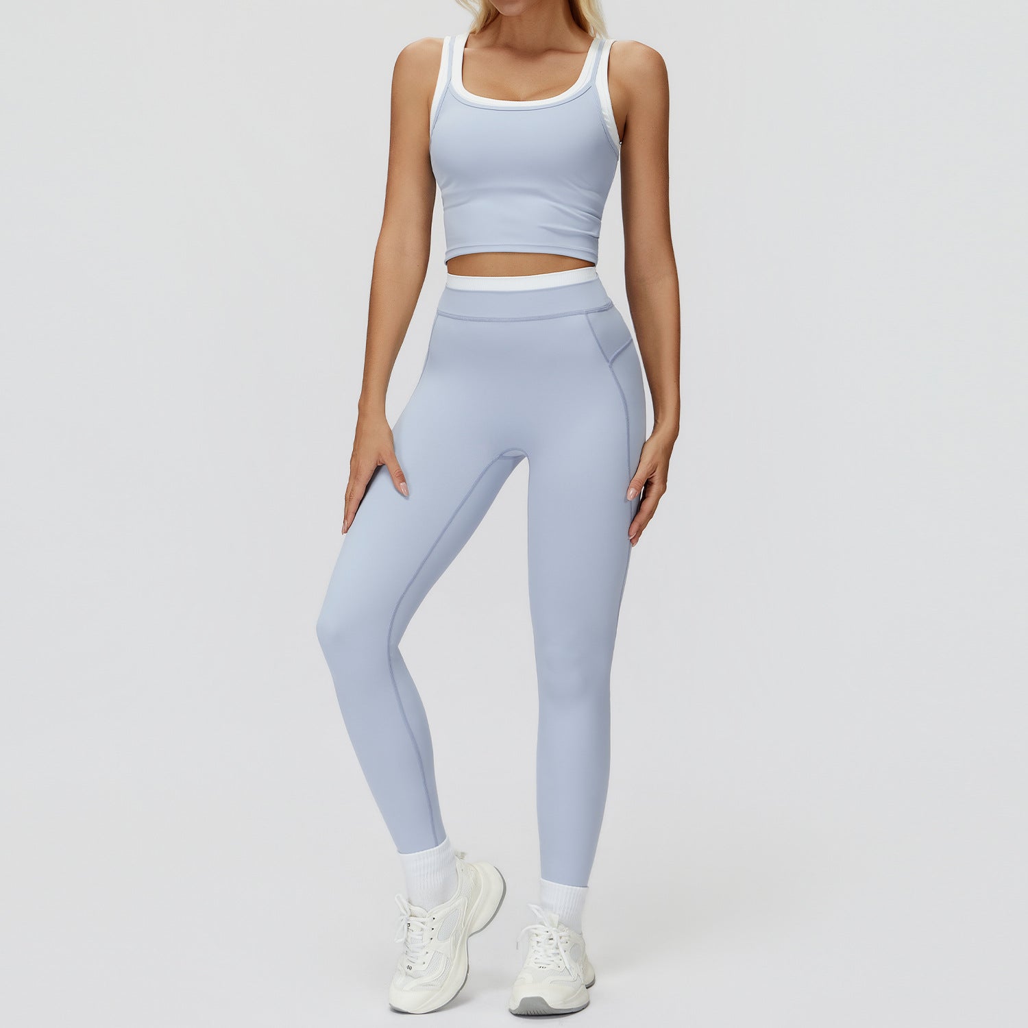 Ribbed High Waist Yoga Sports Set