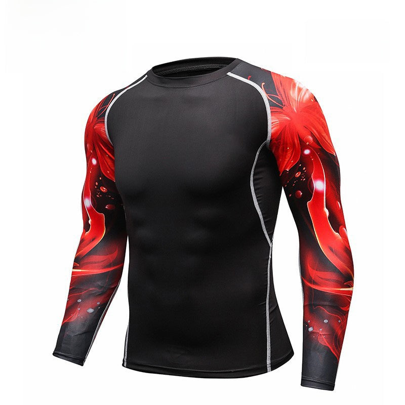 Mens Quick Dry Fitness Long Sleeve T-Shirt