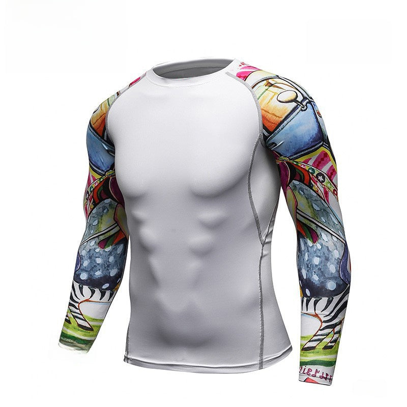 Mens Quick Dry Fitness Long Sleeve T-Shirt