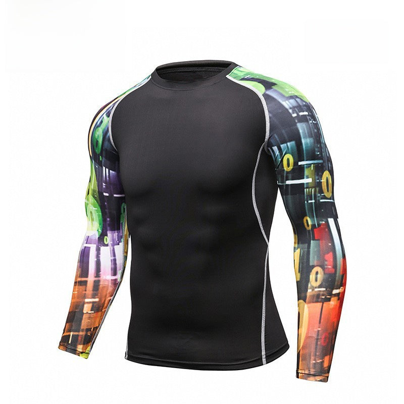 Mens Quick Dry Fitness Long Sleeve T-Shirt
