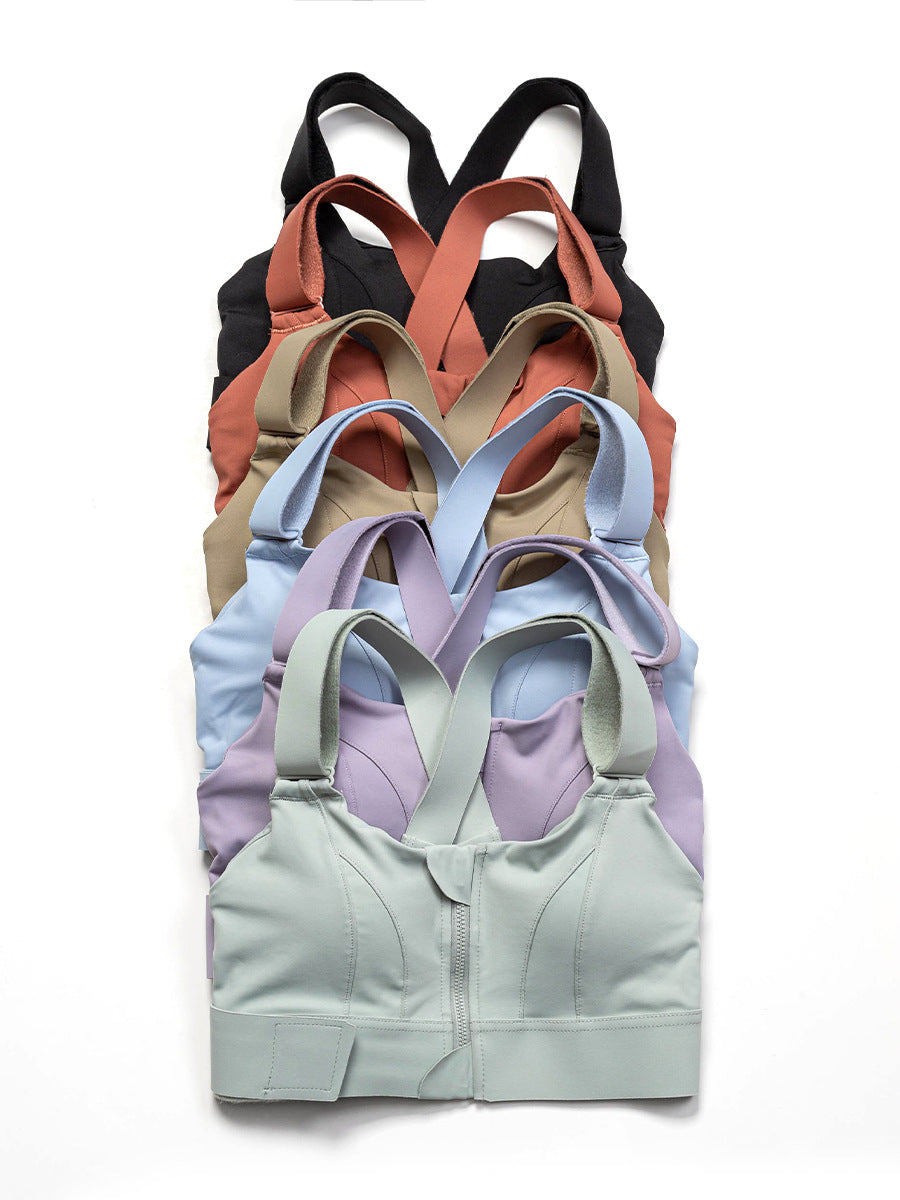 Adjustable Front Closure Sports Bra High Support Yoga Fitness Top