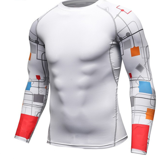 Mens Quick Dry Fitness Long Sleeve T-Shirt