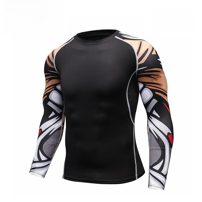 Mens Quick Dry Fitness Long Sleeve T-Shirt