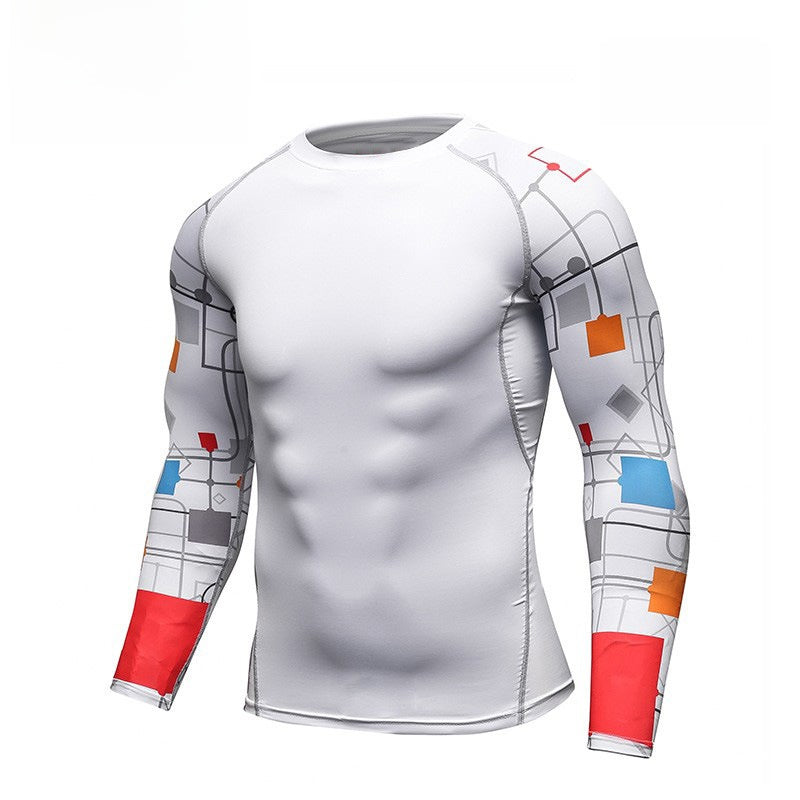 Mens Quick Dry Fitness Long Sleeve T-Shirt
