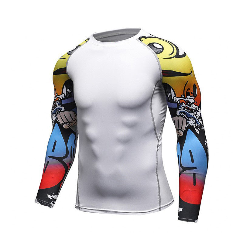 Mens Quick Dry Fitness Long Sleeve T-Shirt