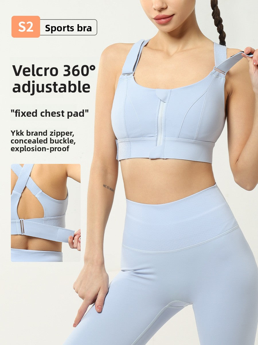 Adjustable Front Closure Sports Bra High Support Yoga Fitness Top