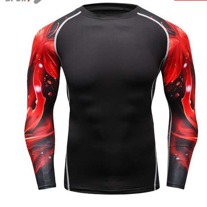 Mens Quick Dry Fitness Long Sleeve T-Shirt