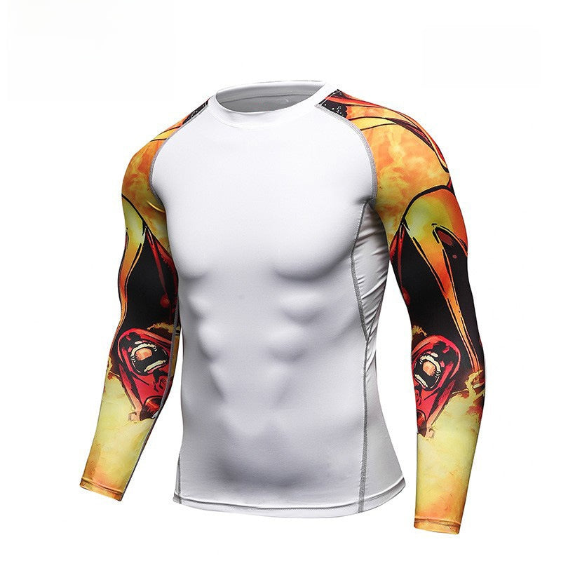 Mens Quick Dry Fitness Long Sleeve T-Shirt