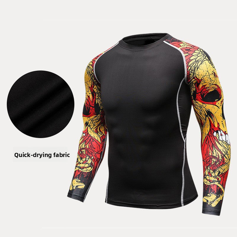 Mens Quick Dry Fitness Long Sleeve T-Shirt